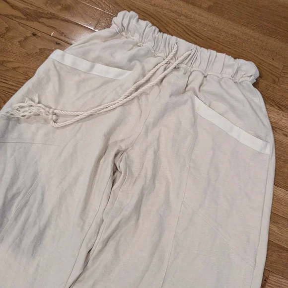 Free People FP Beach Cream Wide-Leg Pants Small - Picture 2 of 15
